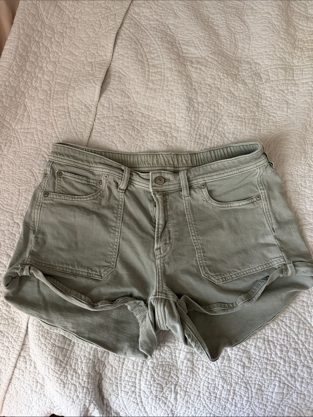 American Eagle Outfitters Sage Green Denim Shorts